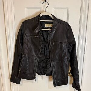 Michael Kors Black Genuine Leather Jacket